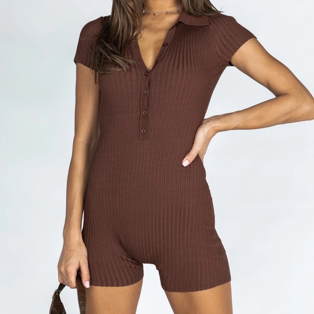 Brown princess Polly romper, worn once